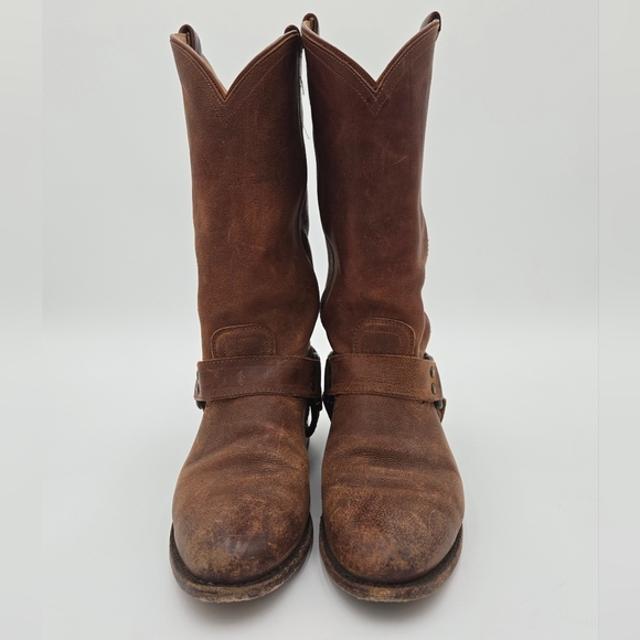 Frye 76806 Harness Brown Leather Boots Size 7 - Picture 3 of 10